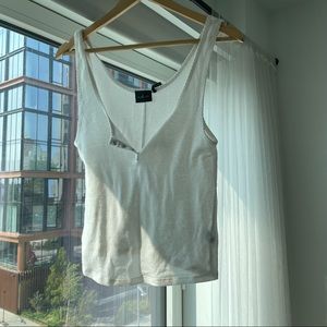 Urban outfitters basic white tank with buttons